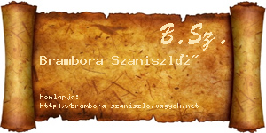 Brambora Szaniszló névjegykártya